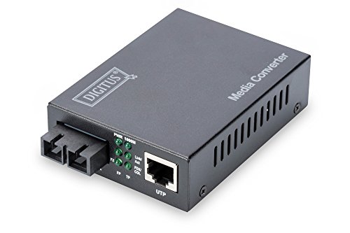 Convertidor de medios DIGITUS Professional DN-82121-1 - Modo único - Gigabit Ethernet - Toma SC - Longitud de onda de 1310 nm - hasta 10 km - Negro