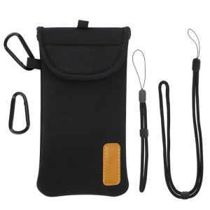 DOB SECHS Estuche de Neopreno Universal para Smartphone, Funda Protectora con Cremallera para 7″ Negro
