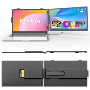 KEFEYA Monitor Portatil 14” FHD 1080P IPS Extensor Pantalla Portatil, Doble Pantalla para Portatil, Laptop Screen Extender Plug & Play para Windows, Mac, Android, PS5 para Laptops 13-17.3″