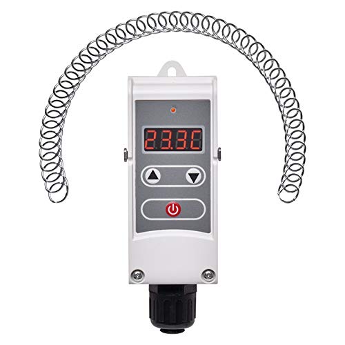 EMOS termostato Digital Manual, conmutación Ajustable, Resorte de Tornillo, 5–80 °C, calefacción/refrigeración, Montaje Superficie, Blanco