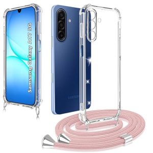XCYYOO Funda con Cuerda Compatible con Samsung Galaxy A17 5G Carcasa para con Correa Colgante para Llevar en el Cuello Tapa Colgar Movil Cuello Cordones Ajustables Antigolpes Case Funda
