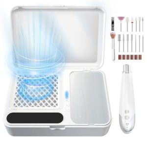 Rkdely Aspirador Uñas con 16 Pcs Manicura y Pedicura, Extractor De Polvo Para Uñas Profesional y Torno para Uñas, Lima Eléctrica Uñas Seguro Manicura en El Salón o en El Hogar