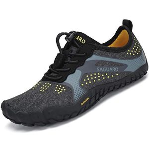 Zapatillas de Trail Running Minimalistas Barefoot Niño Niña Zapatillas de Deporte Exterior Interior Negro, Gr.32