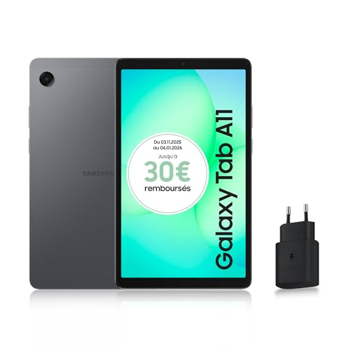 Samsung Galaxy Tab A11 8.7" 4G 64GB Tablet Android, RAM 4 GB, Sonido 3D, Gris, Cargador de Corriente Rápida 25W Incluido, Versión ES