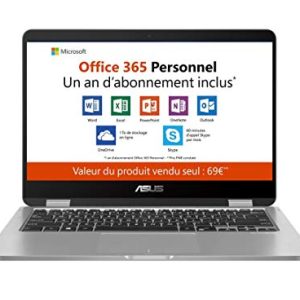 Asus VivoBook FLIP TP401MAEC066TS – Ordenador portátil de 14″ FHD Touch (Intel Pentium Silver N5000, RAM de 4 GB, 64 GB EMMC, Windows 10, Pack Office incluido) teclado AZERTY francés