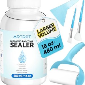ARTDOT 480 ml Sellador para Diamond Painting Kits Adultos, Pegamento de Alta Capacidad Como los Accesorios de Pintura de Diamante Accesorios para Rompecabezas