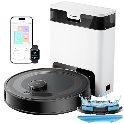 LEFANT M2S Pro Robot Aspirador Lavador 10000Pa con Estación de Vaciado Automático, Navegación Láser Cartografía, Evasión de Obstáculos PSD, Limpieza Personalizada, Ideal para Cerdas de Animales