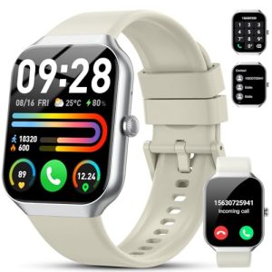 Reloj Inteligente Mujer Hombre, 2025 1.96″ HD Smartwatch con Llamadas, 110+Modos Deportivo Smart Watch, Podómetro/Pulsómetro/SpO2/Monitor de Sueño, IP68 Impermeable Pulsera Actividad para Android iOS