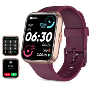 Tensky Reloj Inteligente Mujer con Llamadas y Voz de Alexa, Whatsapp Notificaciones, 1.85″ Smartwatch Mujer con SpO2/Pulsómetro/Monitor de Sueño, 110 Modos Deportes, 3ATM Regalo para iPhone Android