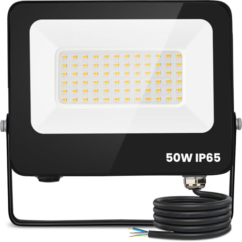 Aigostar Foco Led Exterior 50w 4500 lúmen,Impermeable IP65,Proyector LED Blanco Natural 4000 K para Jardín,Patio,Garaje,Parque
