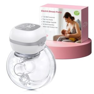 Haokoo Sacaleches Electricos Manos Libres – Ligero Extractor de Leche Materna Portatil, Pantalla LCD, Sin BPA, Recargable, 3 Modos y 12 Niveles, 21mm/24mm Brida, para Viajes, Oficina, 1 Pieza