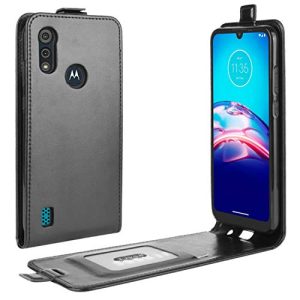 HualuBro Funda para Motorola Moto E6s 2020, Funda Libro de Protectora Cuero PU con Cartera Flip Cover Magnético Carcasa para Motorola Moto E6s 2020 Case (Negro)