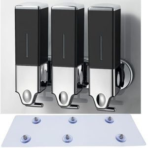 Dispensador de jabón montado en la Pared, Dispensador de Ducha y loción para el hogar, baño, Cocina, hoteles, restaurantes (1500ml, Negro)