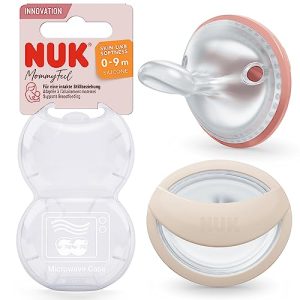 Chupete NUK MommyFeel Baby Dummy | 0-9 meses | Compatible con la lactancia materna | Silicona sin BPA | Blush y Sandstone | 2 unidades