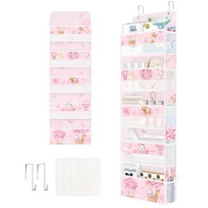 Clastyle Organizador Colgante Puerta Niña Animales Bolsa Almacenamiento Colgante para Pañales Ropa Juguetes Almacenaje Colgante para Dormitorio Baño Camping, Globo Aerostático, 5 Bolsillos