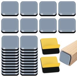 UBERMing 30 Piezas Autoadhesivos Deslizadores de Muebles, 20 x 20 mm Teflon Almohadillas Deslizantes para Muebles Deslizadores de Patas de Silla para Pisos Lisos y Alfombra (Cuadrada)