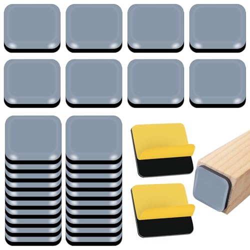 UBERMing 30 Piezas Autoadhesivos Deslizadores de Muebles, 20 x 20 mm Teflon Almohadillas Deslizantes para Muebles Deslizadores de Patas de Silla para Pisos Lisos y Alfombra (Cuadrada)