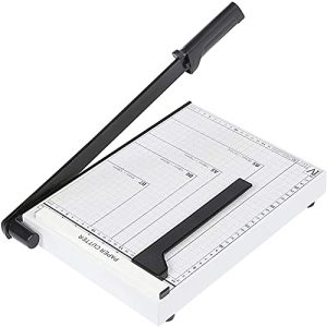Voluker Massicot A4 – Cortador de papel (capacidad de corte, 10 hojas de papel, para oficina, escuela, ocio, creativo, papel, color blanco