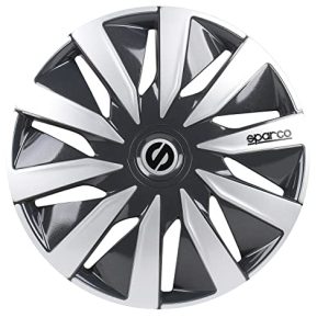 Sparco Juego de 4 Tapacubos Lazio 14 Pulgadas Gris/Plateado
