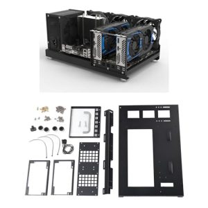 Topiky Bastidor de Caja de Placa Base de Computadora de Bricolaje, Chasis Abierto de Placas Base ATX, M ATX, ITX, Negro, Acero