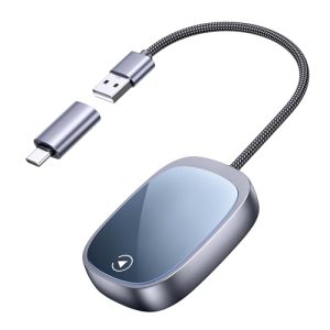 kacylzom Adaptador Carplay Inalambrico para CarPlay/Android Auto 2 en 1- Adaptador Android Auto Inalambrico USB C/A, Comandos de Voz, Conexión Instantánea Compatible con i OS 10+ y Android 11+