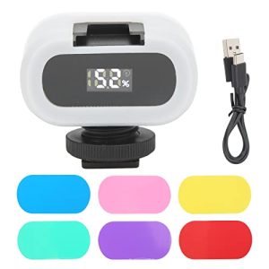 Sorandy Luz de la Cámara Luz Suave RGB Luz Relleno de Tamaño Mini, Mini Luz de Vídeo 6 Colores con Pantalla Inteligente Temperatura de Color de 5000K a 6000K, para Videojuegos Vlog Fotografía