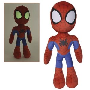 Simba- Peluche Spider-Man de Marvel, 50cm, 100% Original, Ojos Brillan en la Oscuridad, Adecuado para Todas Las Edades (6315875818)