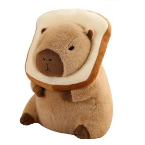 shownicer Peluche Capybara de peluche Kawaii Capybara, cojín de peluche de peluche Capybara, regalo para niños y niñas de 3 años (pan, 35 cm)