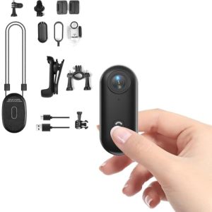 Zeerkeer – Mini cámara de acción con Lente Gran Angular de 120°, 1080p, con cordón magnético, Clip de 360°, para Casco, Bicicleta, Motocicleta, Deporte al Aire Libre
