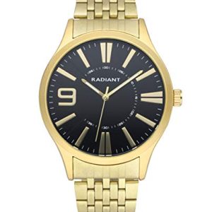 Radiant – Colección Master – Reloj analógico de Cuarzo. Reloj de Pulsera para Hombre. Reloj de Brazalete de Acero en Dorado y una Caja en el Mismo Tono. 5 ATM. 44mm.