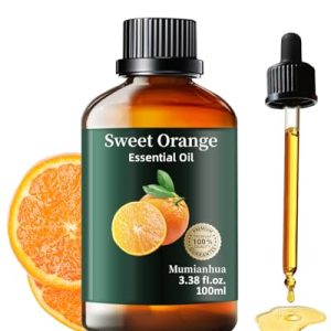 Aceite Esencial de Naranja Puro, Mumianhua Aceite de Naranja para Difusores, Humidificadores, Purificadores de Aire, Cuidado de la Piel, Hogar, Fabricación de Jabones, Velas y Limpieza – 100 ml