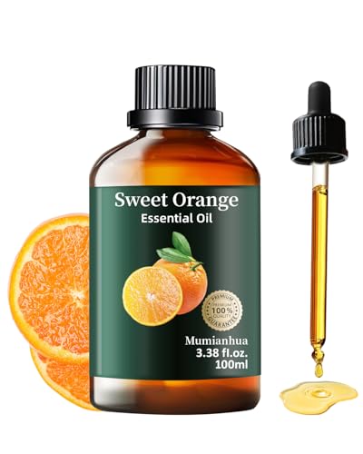 Aceite Esencial de Naranja Puro, Mumianhua Aceite de Naranja para Difusores, Humidificadores, Purificadores de Aire, Cuidado de la Piel, Hogar, Fabricación de Jabones, Velas y Limpieza - 100 ml