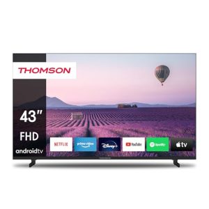 THOMSON 43 Pulgadas (109 cm) LED Full HD Smart Android TV, Google Assistant, Wi-Fi, Dolby Digital, Bluetooth, Triple-Tuner (Cable/Satélite/Antena), HDMI, Ci+, A+ Panel – 43FA2S13