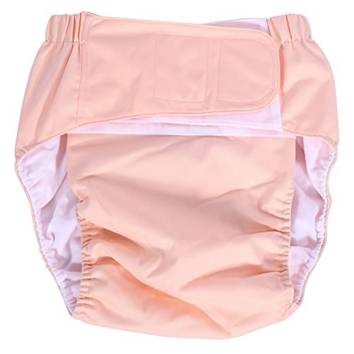 Pañales para adultos: pañal de tela para cuidado de incontinencia adjuatable lavable nuevo para adultos, pantalón de pañal transpirable (Color : Light Pink)