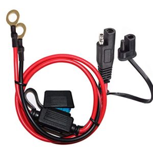 YETOR Conector SAE bateria, con Fusible 15 A para Seguridad, Conector de liberación rápida, Cable de extensión de batería SAE con 2FT 10AWG para Motocicletas, automóvil.