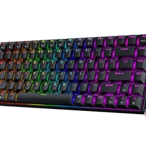 Geeky GK75 75% | Hot Swappable Teclado Mecánico de Juego | 84 Teclas Multicolor RGB LED Retroiluminado para Gaming PC/Mac | ANSI US Teclado Americano (Negro, Mechanical Red)