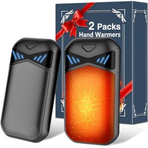 DDKJ Calentador de Manos Electrico 2 Packs,Calentador Manos Recargable 45-55℃,Calientamanos Electrico hasta 18 Horas,Aquecedor de Mãos,Hand Warmers,Camping/Ciclismo/Esquí/Senderismo-Negro