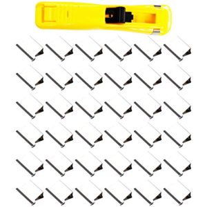 NUOBESTY Grapadora De Empuje Con Dispensador Y 100 Clips De Recarga Para Oficina Y Escuela Clip De Documento Reutilizable Para Sujetar Papeles Sin Perforar Tamaño Mediano 4.9X1X1 Pulgadas