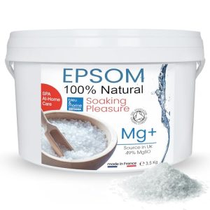Sal Epsom, Baño Relax, 100% Natural, Mejora la Circulación, Elimina Toxinas, Reduce Dolores Musculares, Exfoliante Corporal, Cuidado Uñas, Pie de Atleta, 3.5 kg