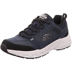 Skechers Oak Canyon, Zapatillas Hombre, Navy Leather Pu Mesh Black Trim, 42 EU