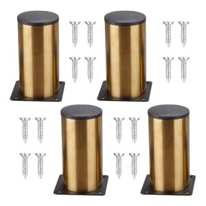 YOYEAH Juego de 4 patas de muebles de 10 cm, patas doradas de aleación de aluminio para mesa, armario, sofá, escritorio, patas de muebles robustas para elevar cómodas, aparadores y armarios