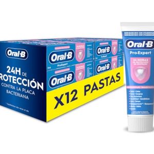 Oral-B Pro-Expert Sensibilidad y Blanqueamiento Pasta De Dientes, Pack 12×75 ml, Dentífrico Para Dientes Sensibles, Sabor A Menta