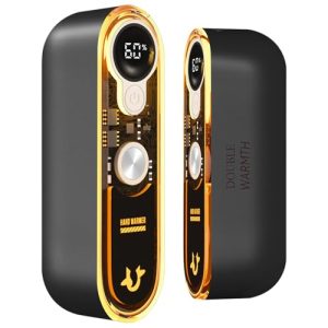 Calentador de Manos Recargable, 2 en 1, Total 10000 mAh, 4 Niveles de Calor, Calentador Portatil Electrico Magnético Calentador Manos de Bolsillo para Navidad/Camping Senderismo