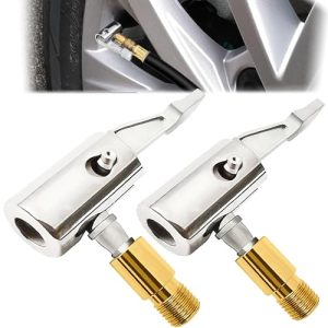 YUEMING 2pz Mandril de Aire del Neumático, Bomba de Aire del Coche Boquilla de Rosca Adaptador, Boquilla Inflador Abrazadera Válvula Boquillas Inflado Neumático para Automóvil Motocicleta Bicicleta