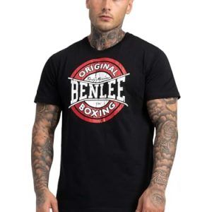 Benlee Rocky Marciano Boxing Logo, Camiseta de Manga Corta para Hombre, Negro, Large ES (Talla del fabricante: Medium)