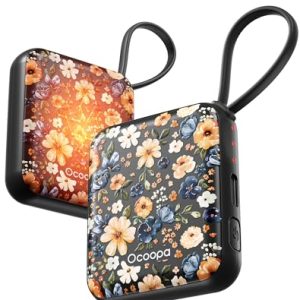 OCOOPA Calentador de Manos Recargable 2 Unidades, Eléctrico USB Calienta Manos Reutilizables 4000mAh, 3 Niveles hasta 52°C, Regalos Originales para Mujer, Ideal para Navidad, Viajar y Aire Libre