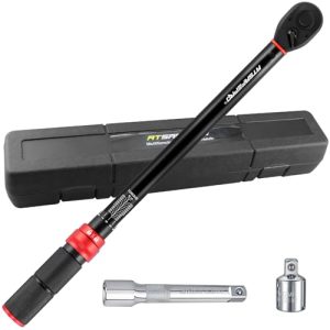 ATsafepro Llave Dinamometric 1/2», 20-230 Nm Llave Dinamométrica Coche con Adaptador de 3/8‘’, Click Chave Dinamométrica con extensión para Coche, Camión, Moto