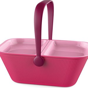Alessi Petnic – Cesta de viaje para mascota, color rosa