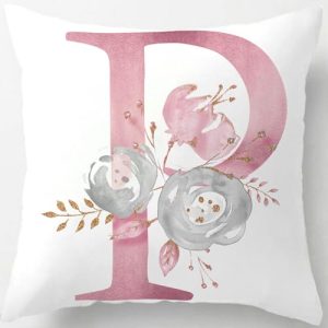 Tillskuch Fundas de cojín decorativas cuadradas del alfabeto, fundas de almohada para decoración del hogar, fundas de almohada para sala de estar, sofá, dormitorio, con cremallera invisible, 45 cm x