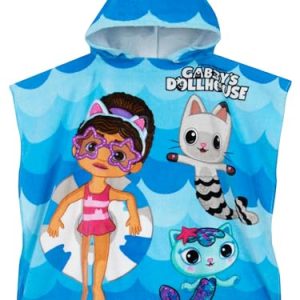 GABBYS Dollhouse Toalla Playa Niña | Toallas Baño Mercat Y Pandy Paws | Toalla Capucha Niña | Talla Unica Azul
